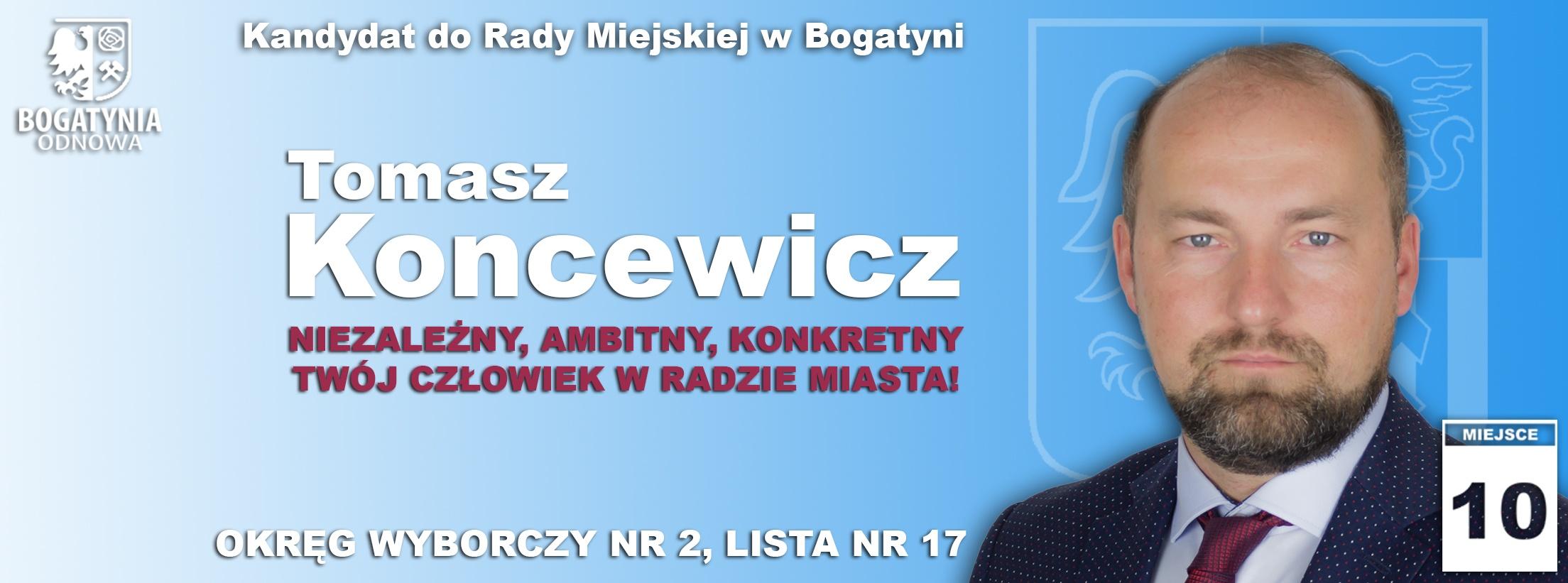 Tomasz Koncewicz - kandydat do Rady Miejskiej w Bogatyni